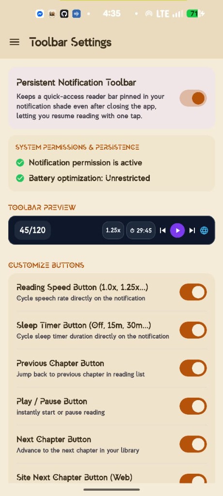Persistent Notification Media Bar